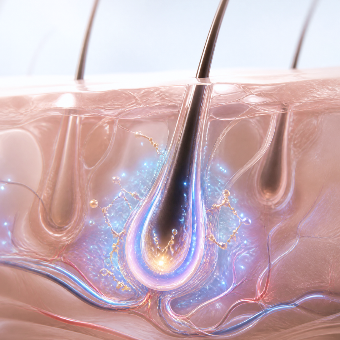 Copper peptides reactivate the follicle